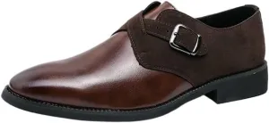 Mens Italian Style Oxford Shoes Luxury Slip On Pointed Toe Wedding Dress Casual Walking Shoes Dark Brown