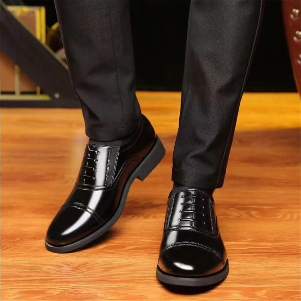Men's Lace-Up Comfortable Fashion Arch Support Formal Oxford Patent Lug Sole Shoes Classic for Business Wedding