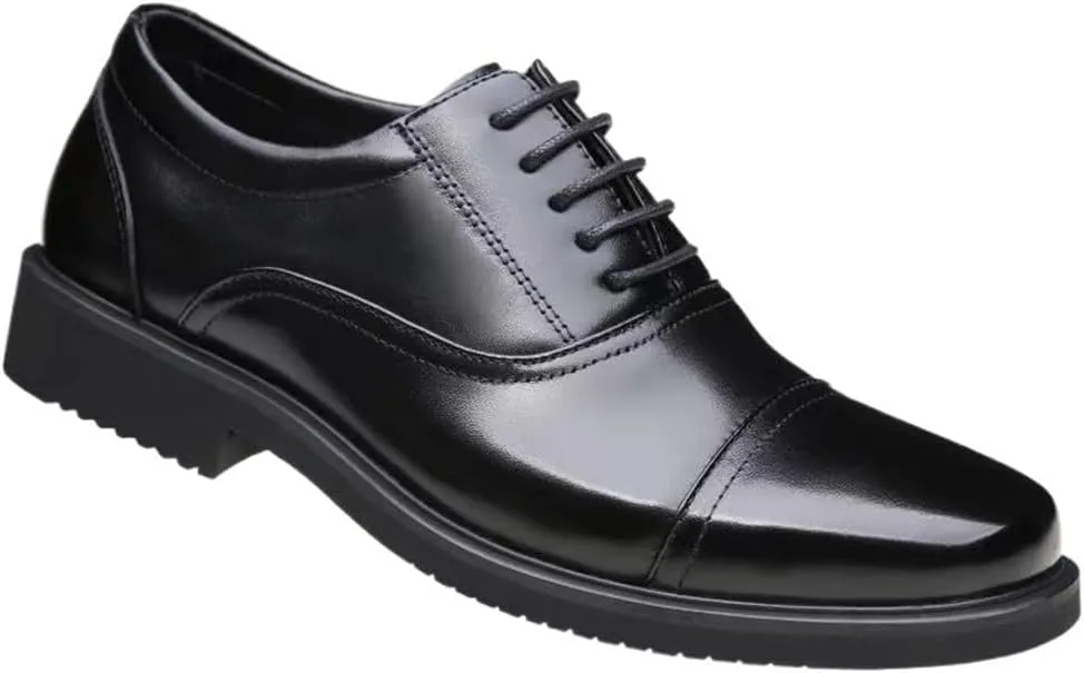 Men's Lace-Up Comfortable Fashion Arch Support Formal Oxford Patent Lug Sole Shoes Classic for Business Wedding