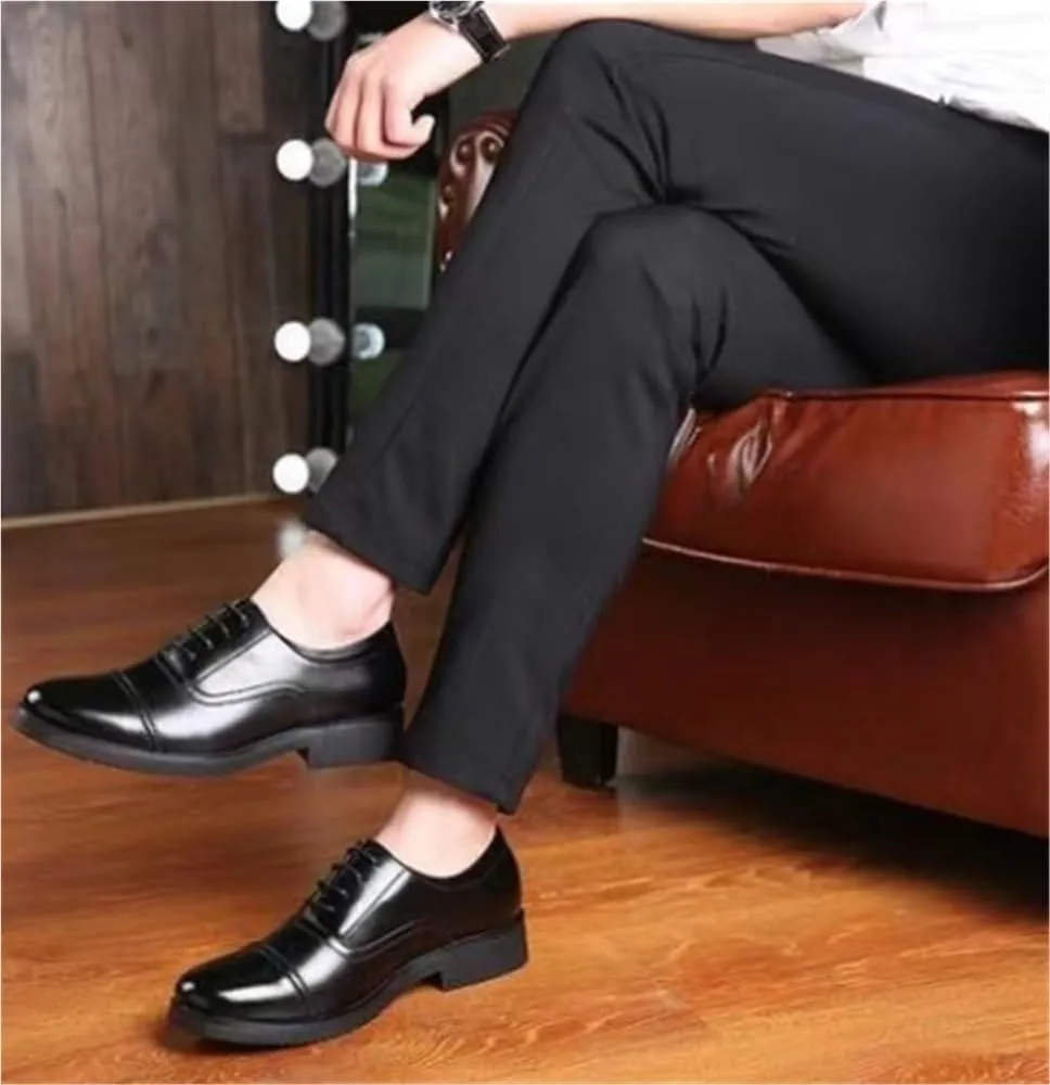 Men's Lace-Up Comfortable Fashion Arch Support Formal Oxford Patent Lug Sole Shoes Classic for Business Wedding