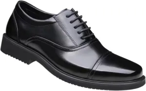 Men's Lace-Up Comfortable Fashion Arch Support Formal Oxford Patent Lug Sole Shoes Classic for Business Wedding