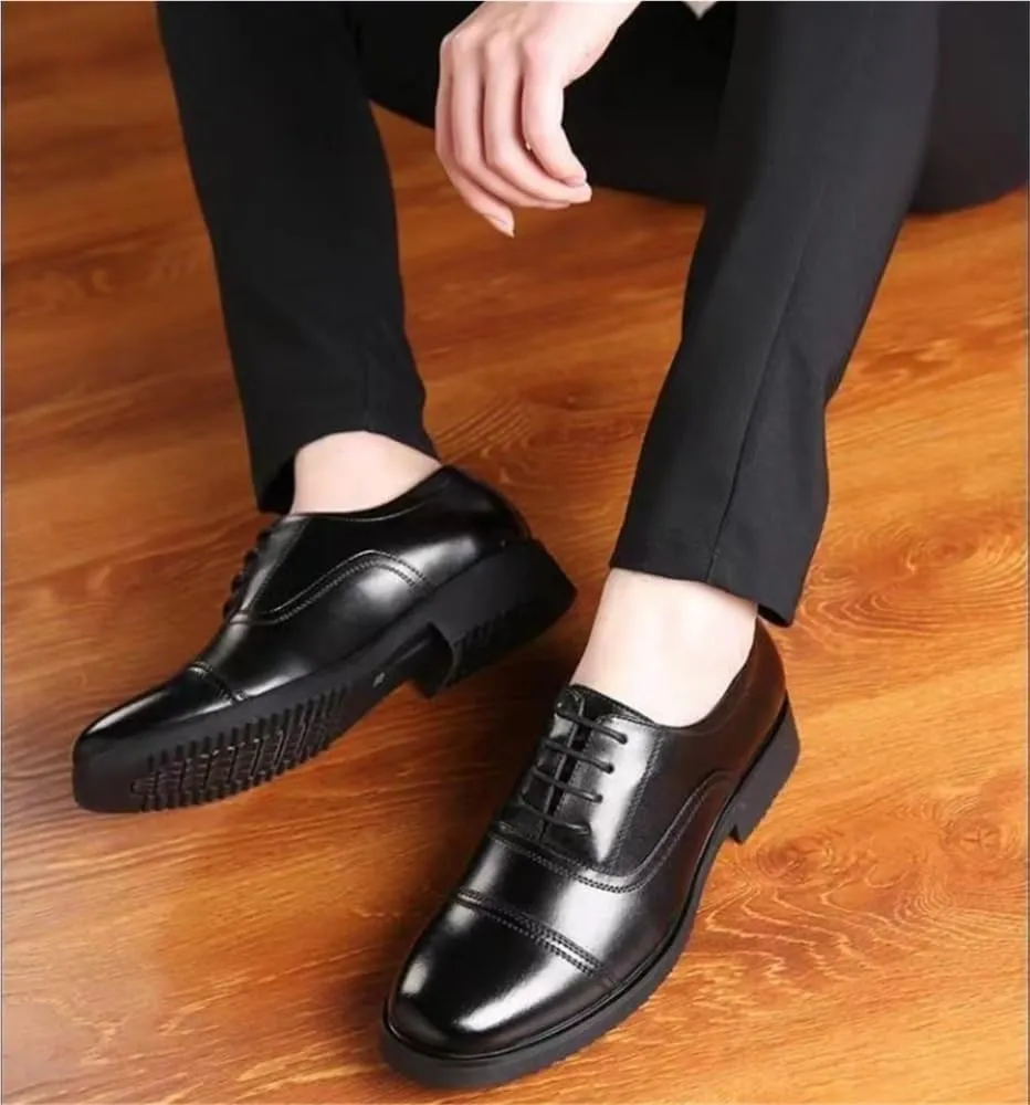 Men's Lace-Up Comfortable Fashion Arch Support Formal Oxford Patent Lug Sole Shoes Classic for Business Wedding