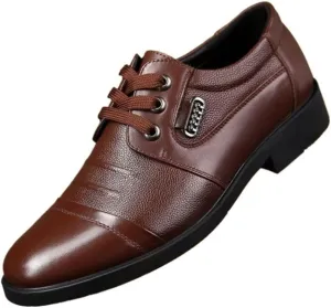 Men's Lace-Up Comfortable Fashion Modern Slip Resistant Low Top Arch Support Formal Oxford Patent Shoes