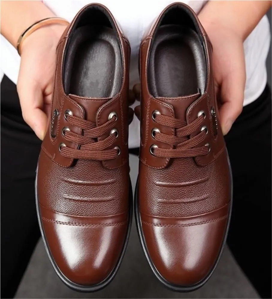 Men's Lace-Up Comfortable Fashion Modern Slip Resistant Low Top Arch Support Formal Oxford Patent Shoes