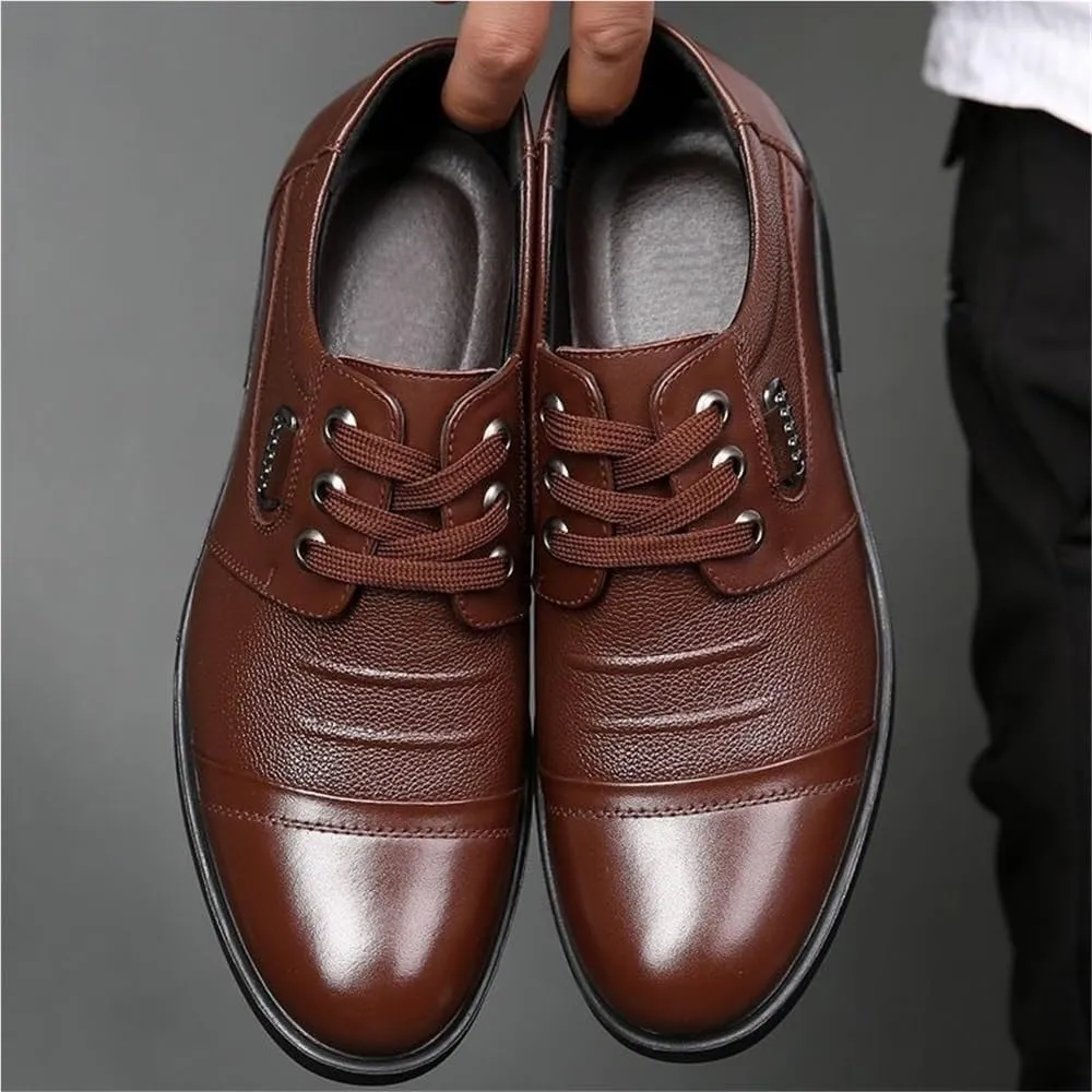 Men's Lace-Up Comfortable Fashion Modern Slip Resistant Low Top Arch Support Formal Oxford Patent Shoes