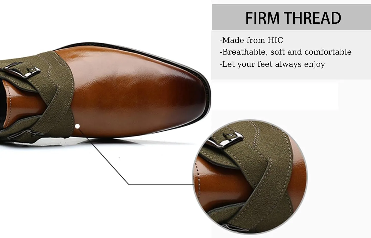 Men's Leather Oxford Dress Shoe Buckle Strap Low Top Walking Shoes Business Wedding Party Formal Shoes