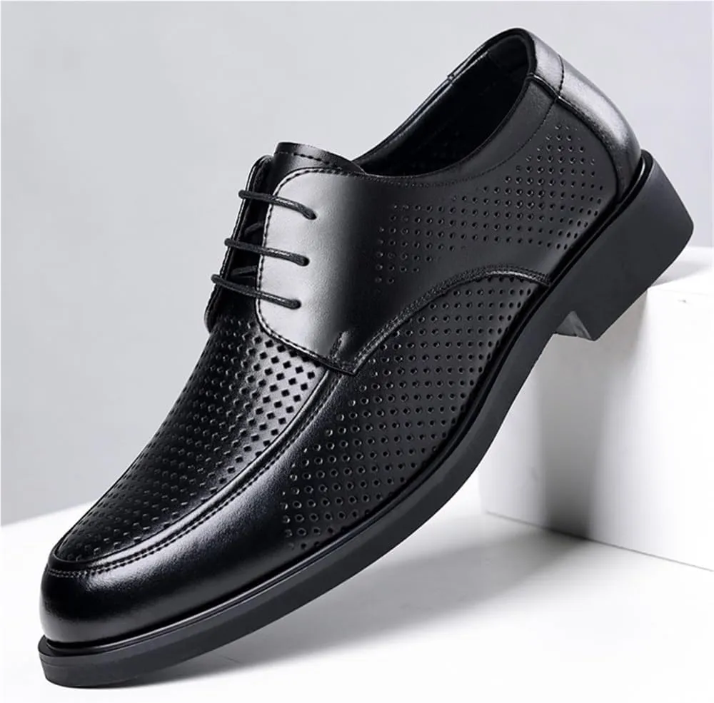 Men's Leather Shoes British Style Cowhide Soft Soled Comfortable Orthopedic Dress Shoes for Wedding Business and Casual Wear