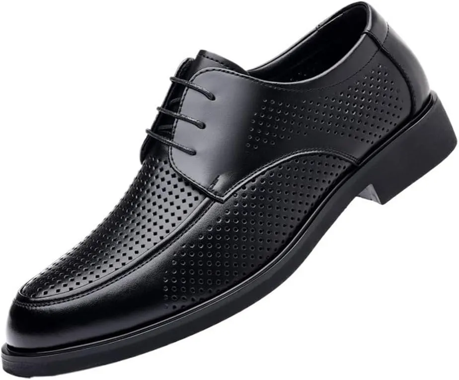 Men's Leather Shoes British Style Cowhide Soft Soled Comfortable Orthopedic Dress Shoes for Wedding Business and Casual Wear