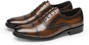 Men's Office Oxford Shoes Comfortable Pointed-Toe Business Casual Dress Shoes Footwear for Men