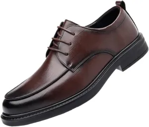 Mens Oxford Dress Shoes Business Casual Genuine Leather Height Increasing Comfortable Wedding Daily Wear Shoes for Men