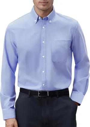 Mens Oxford Shirts Long Sleeve Button Down Shirt Regular Fit Business Casual Dress Shirts
