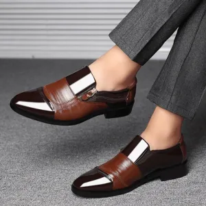 Men's Oxford Shoes PU Leather Low Top Dress Shoes for Men