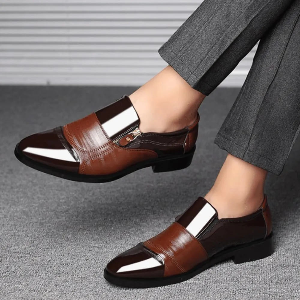 Men's Oxford Shoes PU Leather Low Top Dress Shoes for Men
