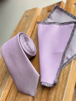 Men’s Oxford Weave Slim Tie Formal Neckwear- Lavender