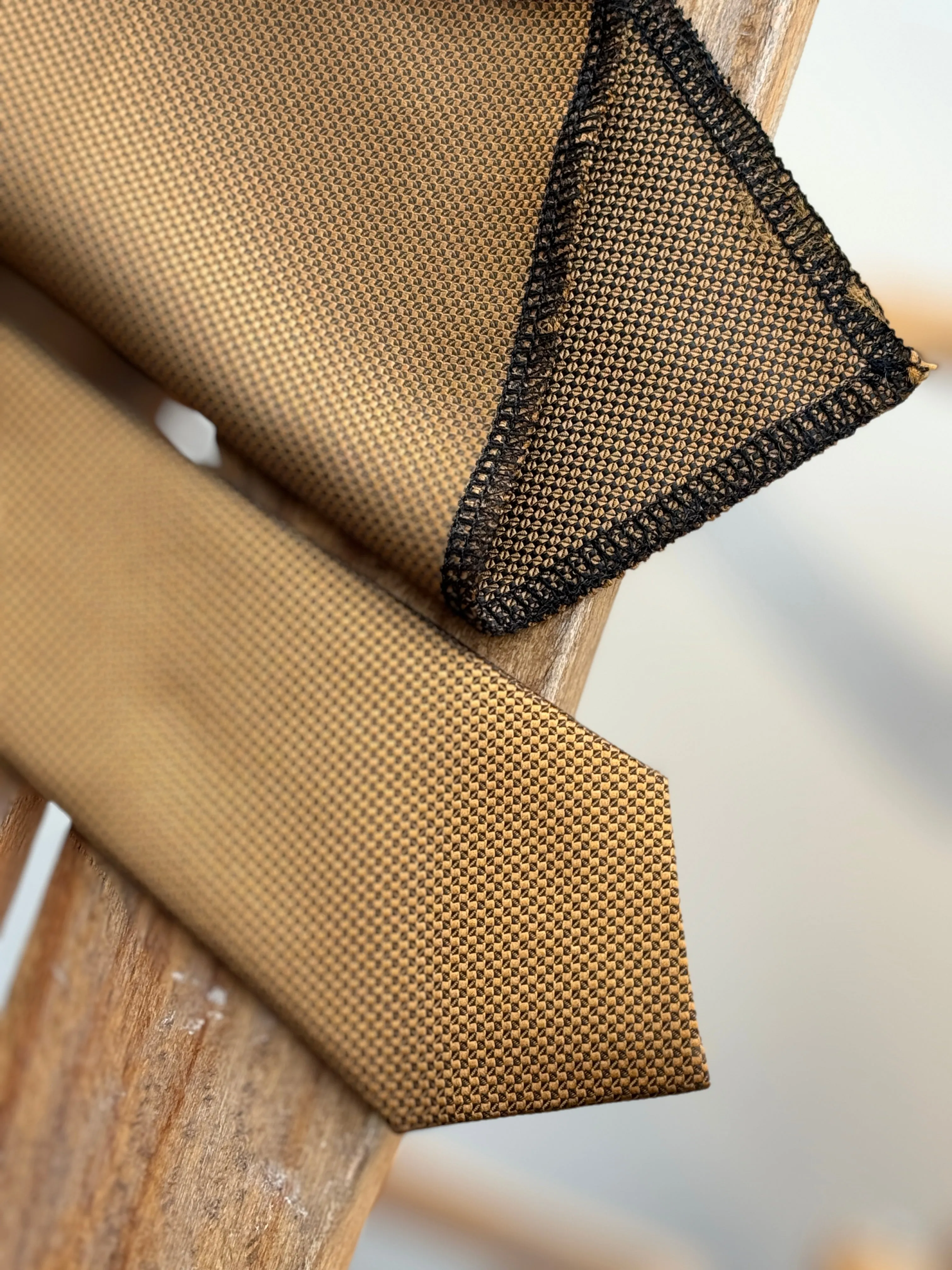 Men’s Oxford Weave Slim Tie Formal Neckwear- Mustard Yellow