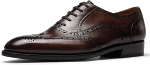 Men’s Oxfords Wingtip Full Brogues Carved Calf Shoes for Business,Casual