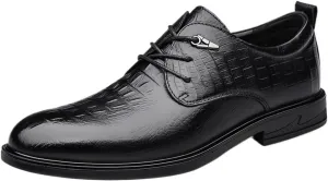 Mens Pointed Toe Oxford Shoes Fashion Leather Dress Shoes for Men Business Formal Lace Up Tuxedo(8.5)