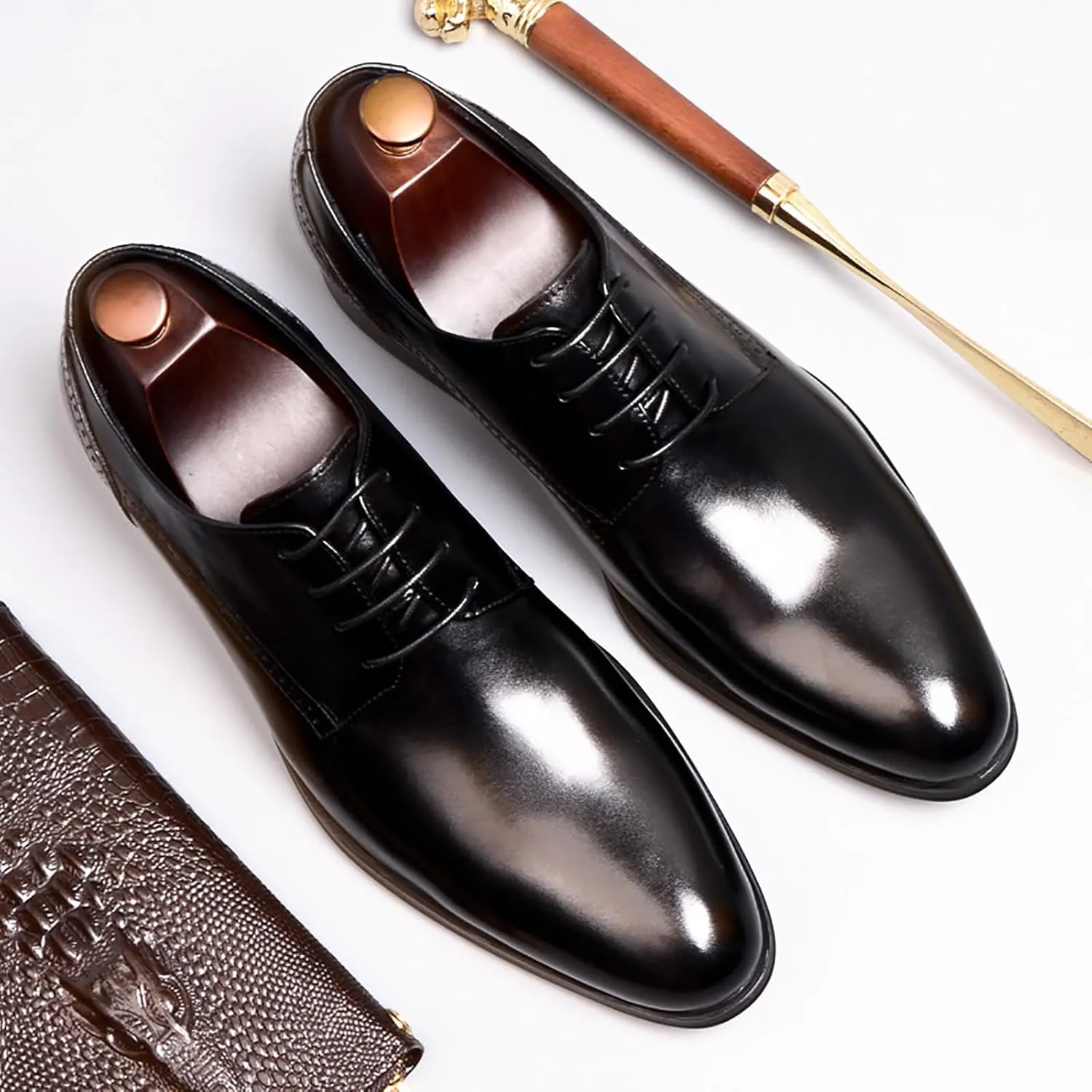 Men's Premium Dress Shoes for Business and Formal Events Breathable Oxford Design with Comfort Fit