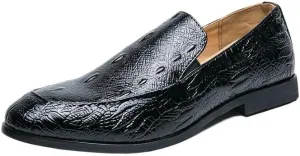 Men's Slip-On Crocodile Pattern Dress Shoes, Luxury Business Oxford Shoes, Height Increase Formal Suit Shoes, Comfortable Classic Footwear for Men