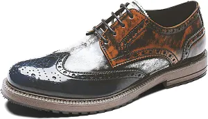 Men's Smart Wedding Lace Up Brogues Formal Dress Oxford Shoes Leather Derbys Business Office Oxfords Brown- US7/UK6/EU39