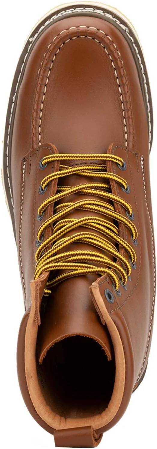 Men's Stylish Classic 6"- 8" Soft Moc Toe EH Leather Work Boot With Non-Slip Wedge Outsole & Goodyear Storm Welt