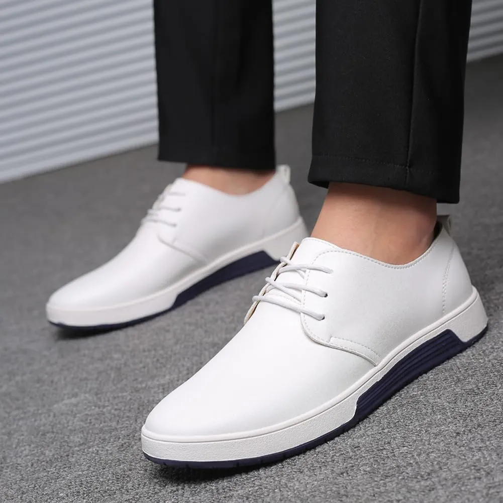 Men's Stylish Lace Up Oxford Sneakers Comfortable Casual Walking Business Driving Dress Shoes