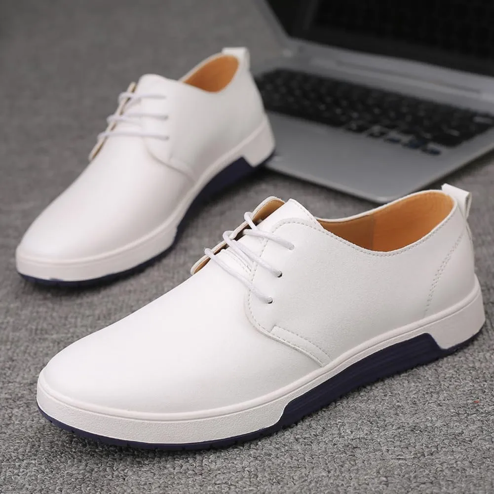 Men's Stylish Lace Up Oxford Sneakers Comfortable Casual Walking Business Driving Dress Shoes