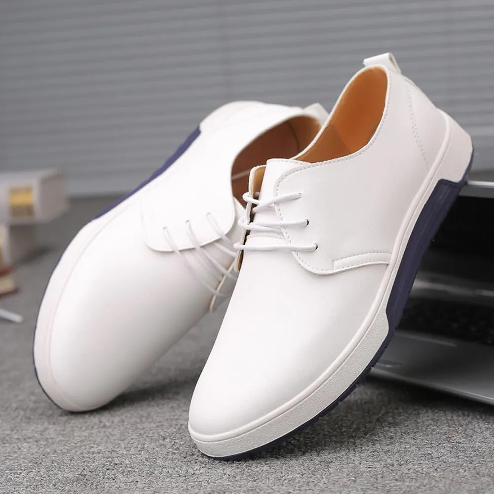 Men's Stylish Lace Up Oxford Sneakers Comfortable Casual Walking Business Driving Dress Shoes