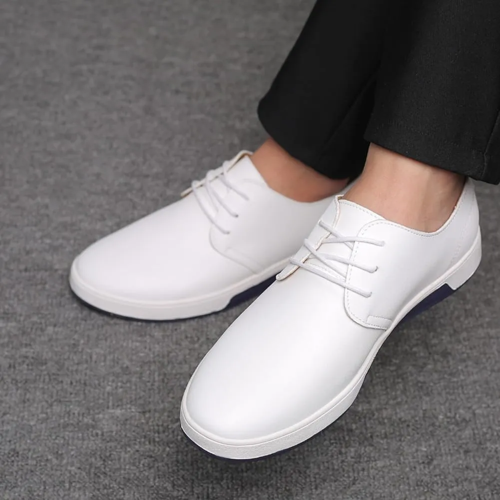 Men's Stylish Lace Up Oxford Sneakers Comfortable Casual Walking Business Driving Dress Shoes