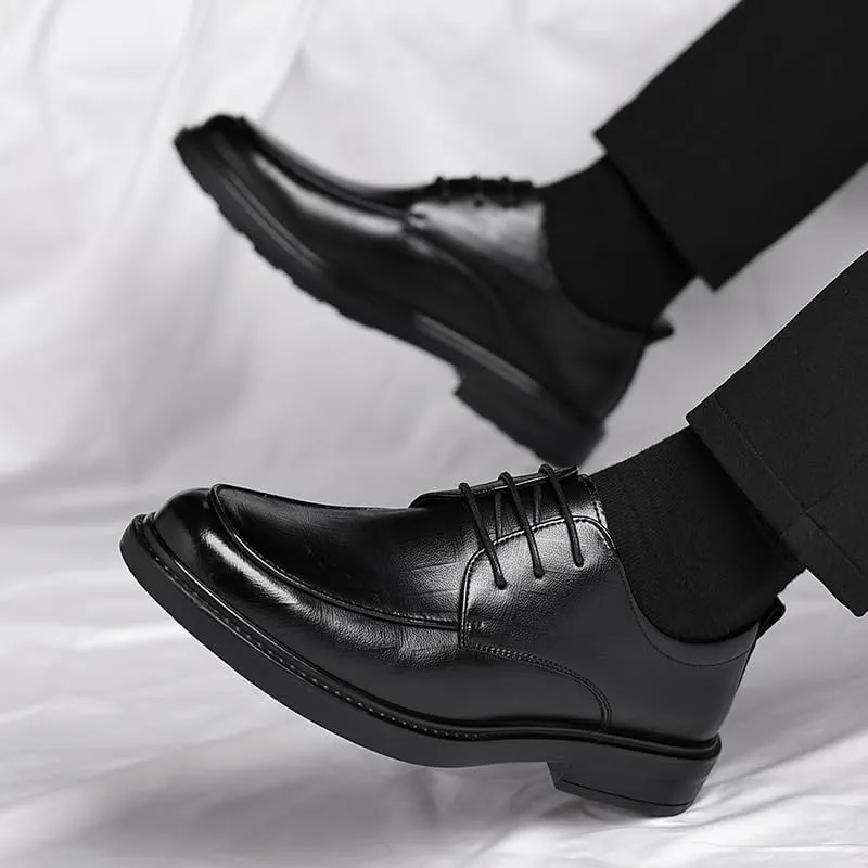 Mens Summer Wedding Shoes Black Genuine Leather Dress Business Formal Oxford Shoes