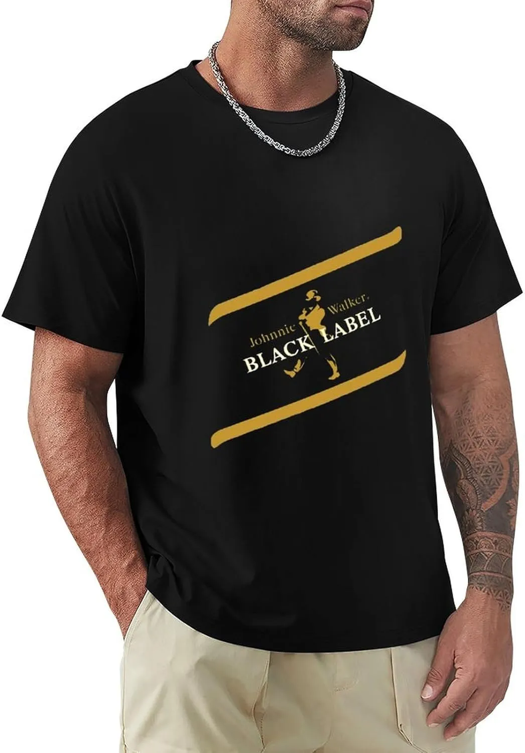 Men's T-Shirt Johnnie Music Walker Shirt Casual Fashion Short Sleeve T-Shirts Soft Lightweight Crewneck Graphic Tees Shirt Tops