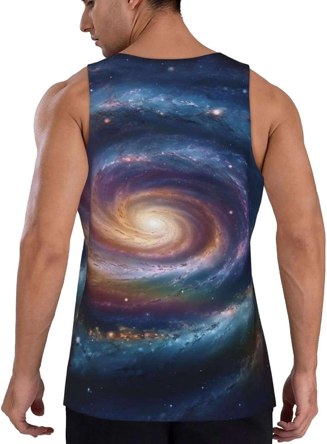 Men's Tank Top Space Spiral Cosmic Energy Sleeveless Muscle Shirts Workout Muscle Tank Sleeveless Gym Shirts