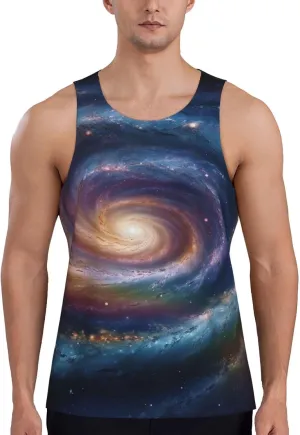 Men's Tank Top Space Spiral Cosmic Energy Sleeveless Muscle Shirts Workout Muscle Tank Sleeveless Gym Shirts