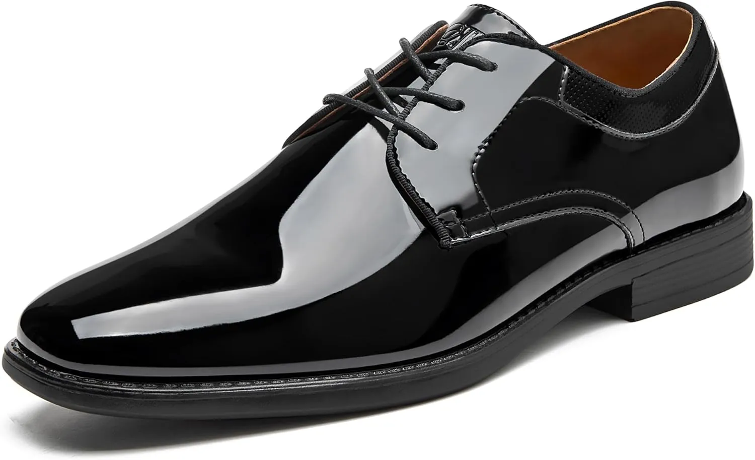 Men's Tuxedo Dress Shoes Patent Leather Oxfords Classic Formal Suit Shoes with Lace-Up