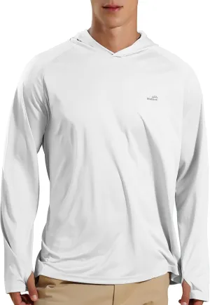 Men's UPF 50  Long Sleeve Sun Shirts UV Protection Hoodie Rash Guard Hiking Fishing Swim T Shirt