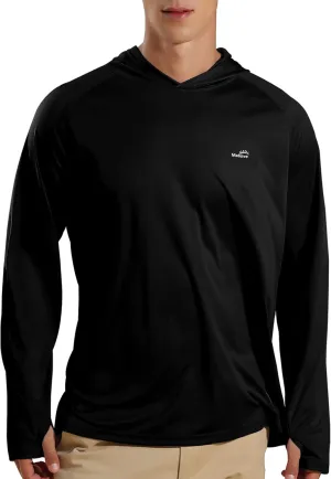 Men's UPF 50  Long Sleeve Sun Shirts UV Protection Hoodie Rash Guard Hiking Fishing Swim T Shirt