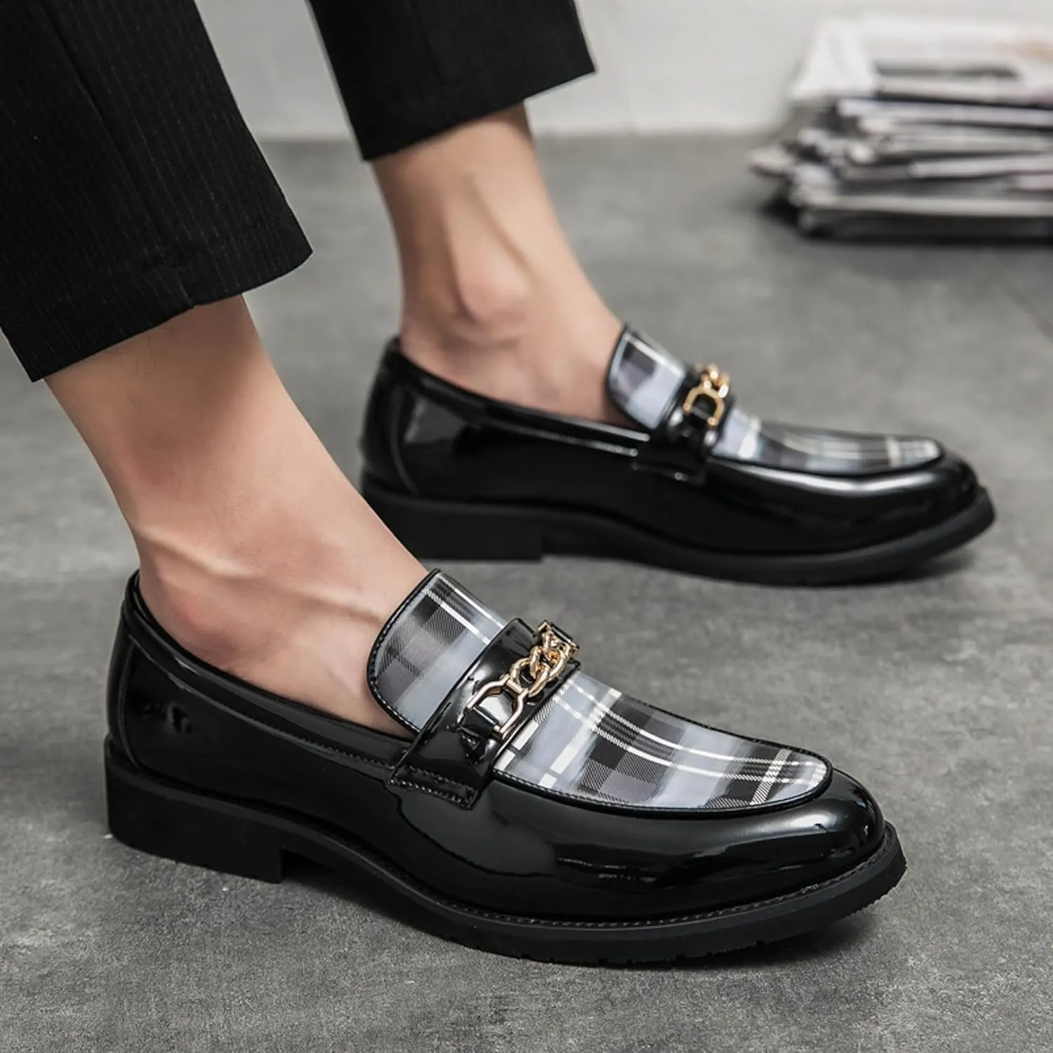 Men's Vintage Classic Leather Oxford Fashion Comfortable Dress Shoes Business Dress Shoes Derby Winged Tip Casual Walking Shoes