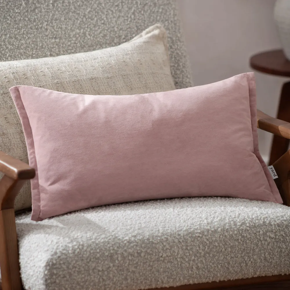 Merton Rectangular Velvet Cushion Dusty Rose