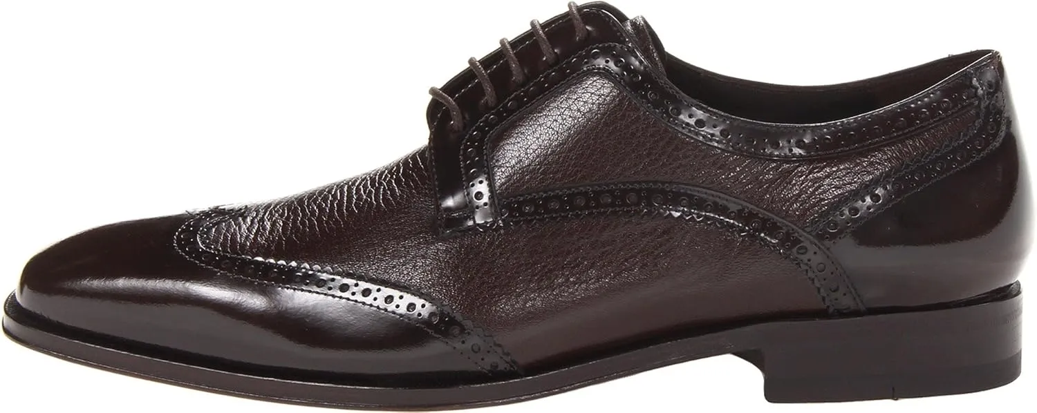 Mezlan Men's Ponce,Brown Deerskin/Polished Calf,US