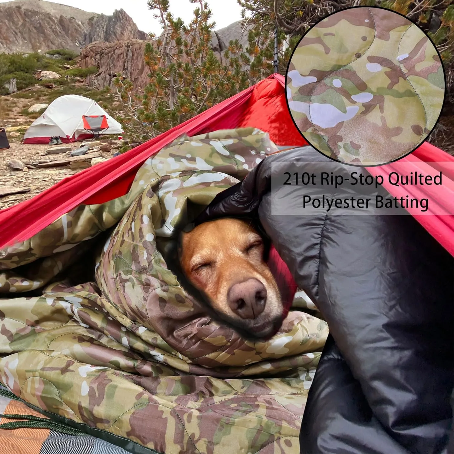 Mirzoyan Woobie Blanket, Military Poncho Liner Camo Insulated Camping Woobie Blanket for Outdoor Hiking (Yellow-cp)