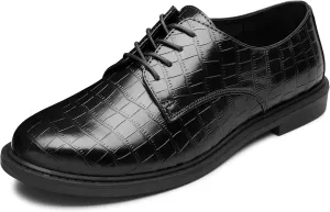 MIXIN Women's Oxfords Alligator Printed Wingtip Lace Up Business Formal Dress Shoes