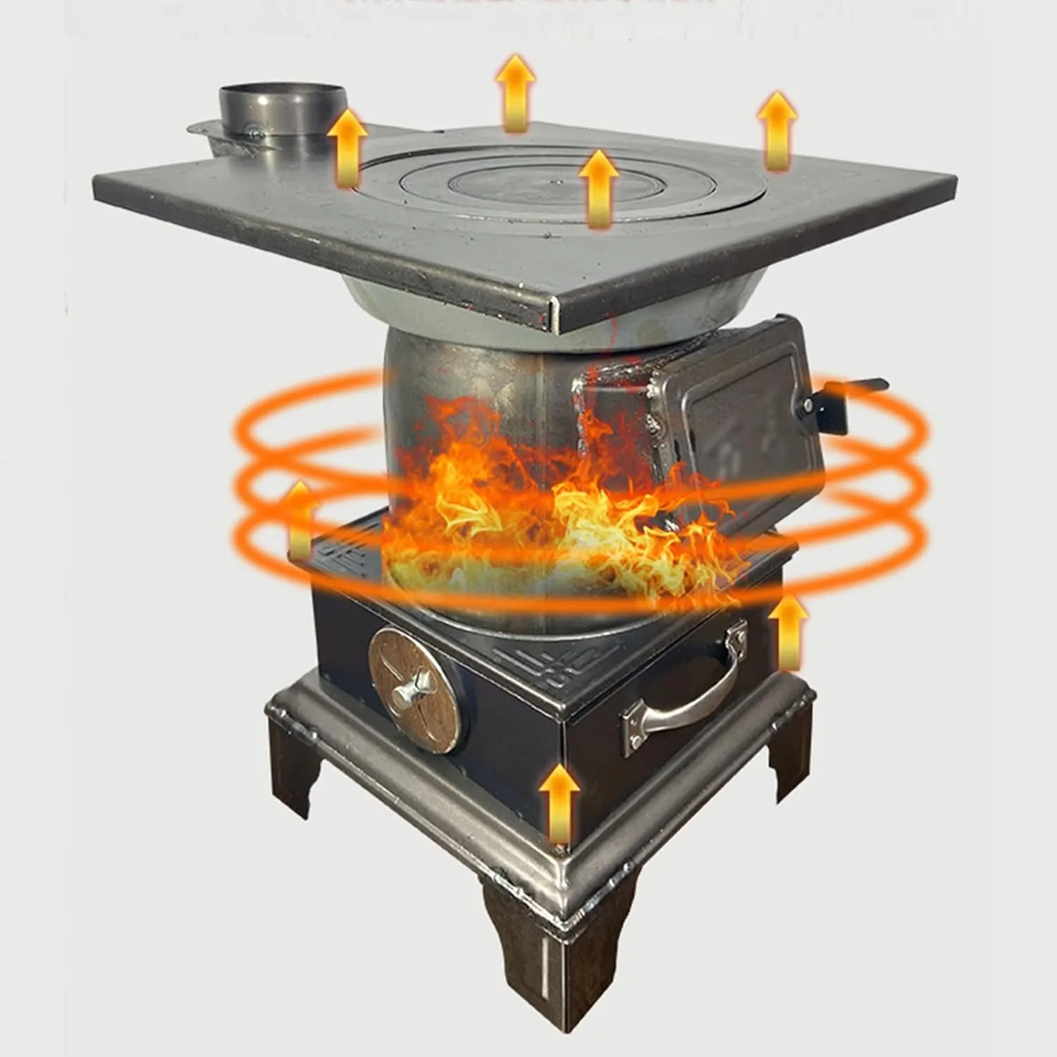 Mobile Wood Stove Heater, Portable Tent Wood Burning Camping Stove Chimney kit, Stainless Steel, for Home Heating Cooking, Outdoor Travel Picnic BBQ