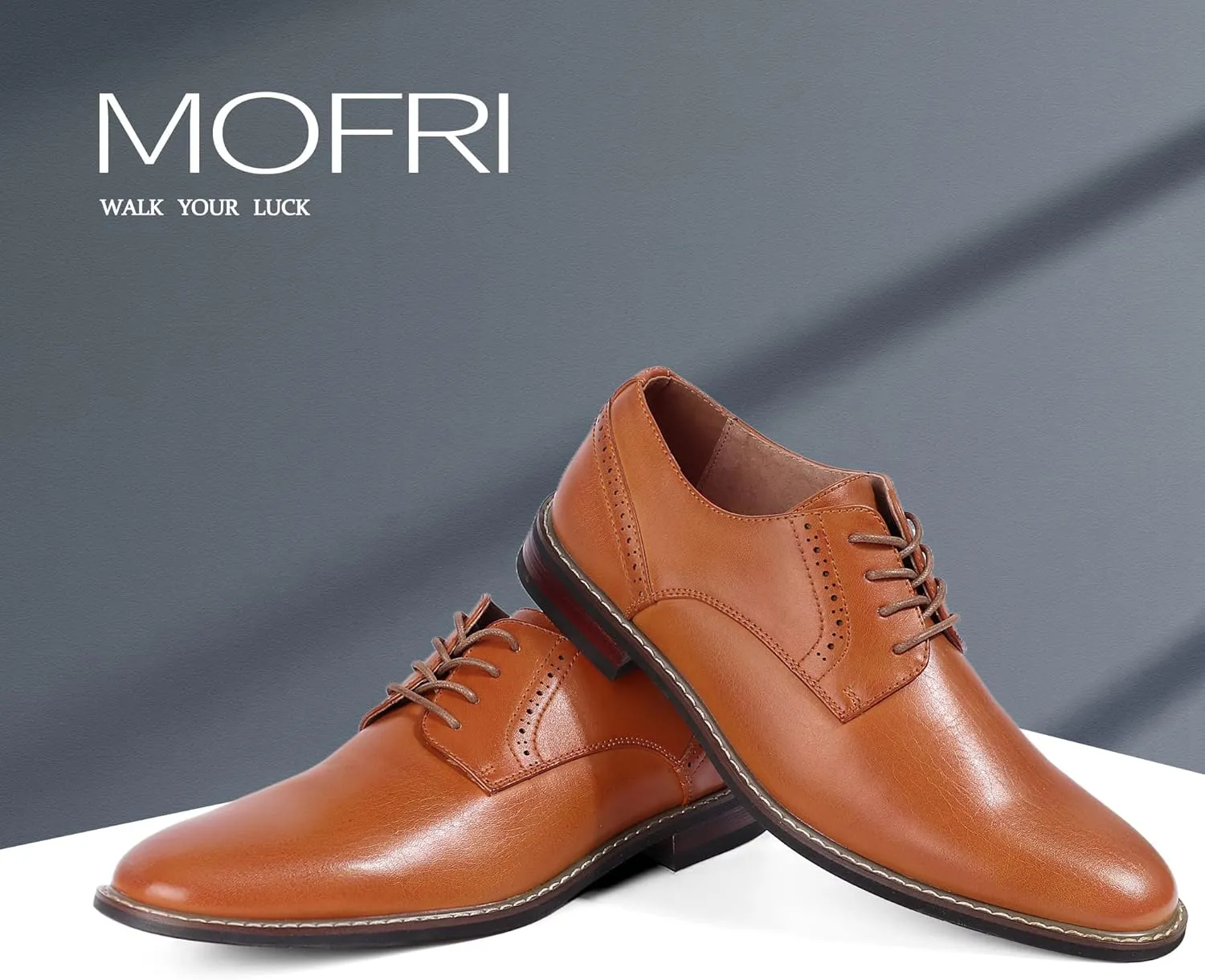 Mofri Men's Dress Shoes Formal Cap Toe Oxford Dress Shoes for Men Comfortable