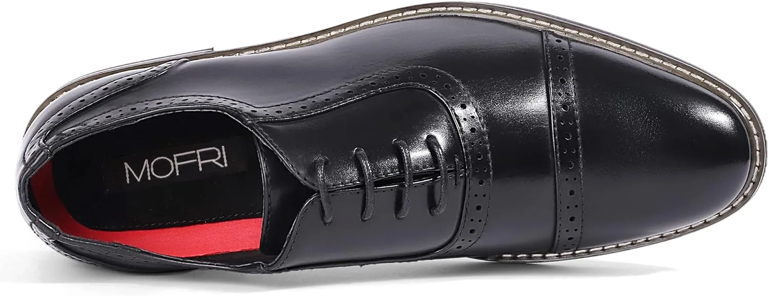 Mofri Men's Dress Shoes Formal Cap Toe Oxford Dress Shoes for Men Comfortable
