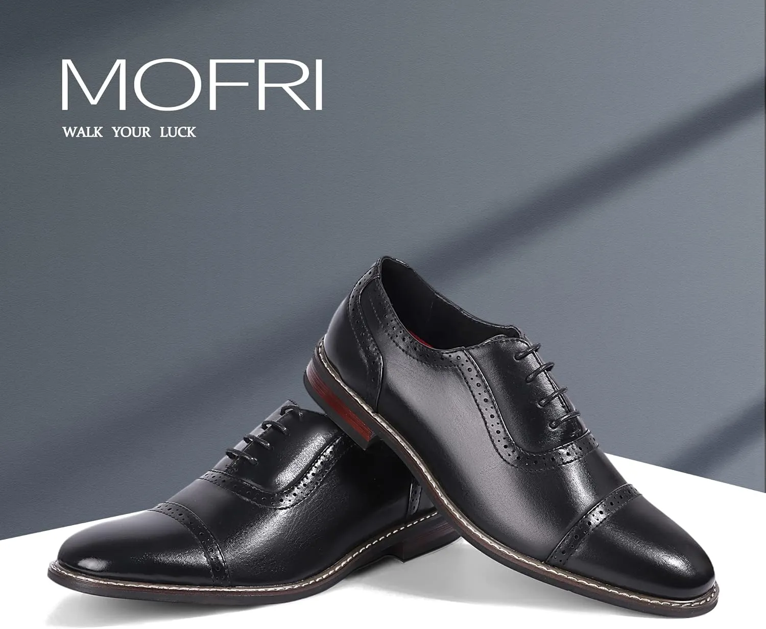Mofri Men's Dress Shoes Formal Cap Toe Oxford Dress Shoes for Men Comfortable