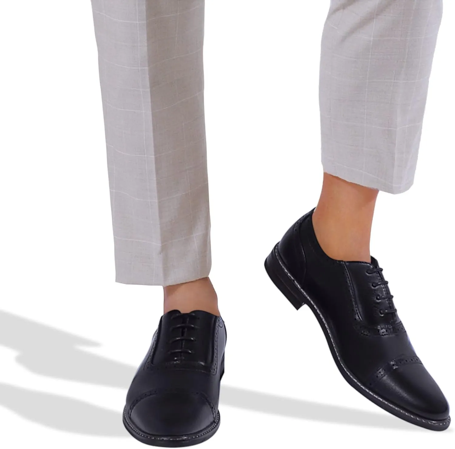 Mofri Men's Dress Shoes Formal Cap Toe Oxford Dress Shoes for Men Comfortable