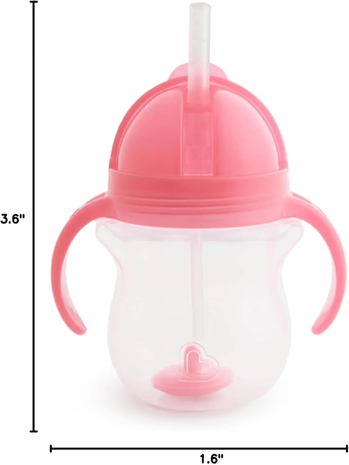 Munchkin Weighted Straw Sippy Cups for Toddlers 7oz, Leak Proof, Easy to Hold-Great toddler cups with straws, Supports Straw-use Education, Straw Cups (Pink/Green)
