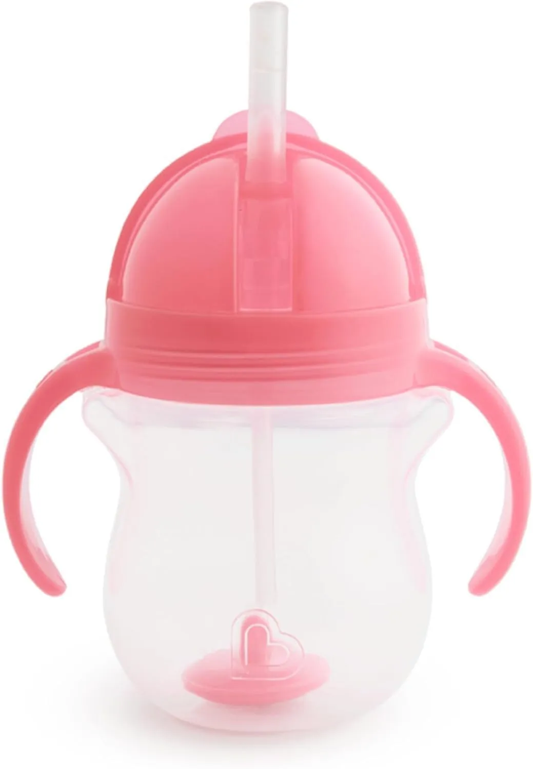 Munchkin Weighted Straw Sippy Cups for Toddlers 7oz, Leak Proof, Easy to Hold-Great toddler cups with straws, Supports Straw-use Education, Straw Cups (Pink/Green)