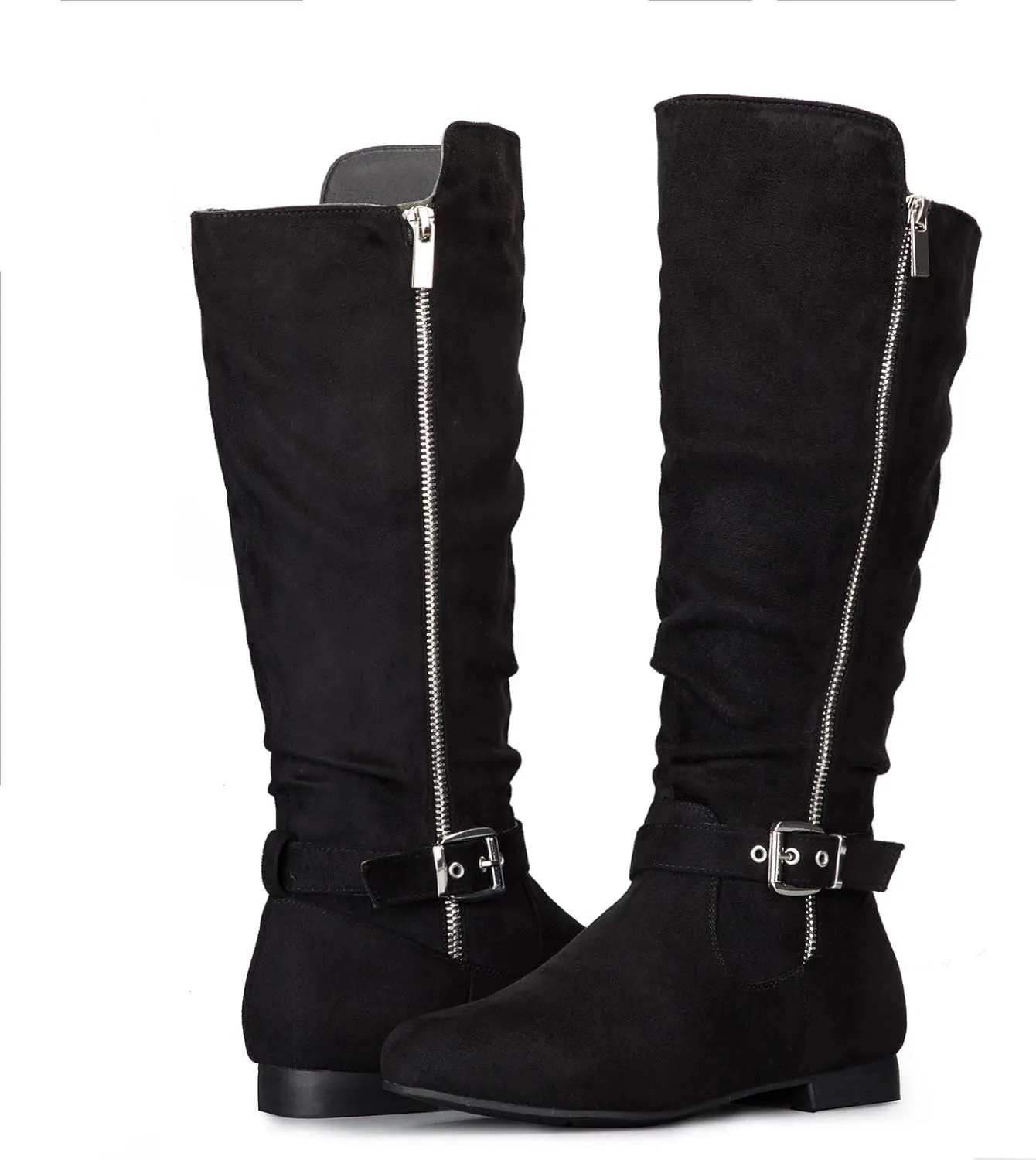 mysoft Women's Knee High Boots Flat Warm Fall Boots with Side Zipper