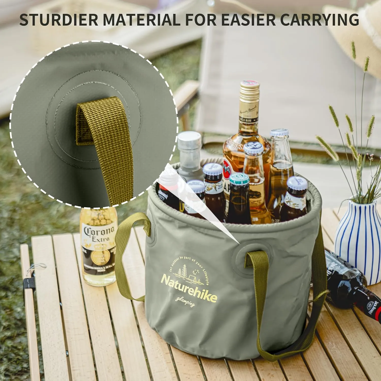 Naturehike Multifunctional Collapsible Water Basin, Folding Tub, Portable Bin, Lightweight Foldable Bucket with Handles for Camping, Dish Washing, Laundry, Fishing, Hiking